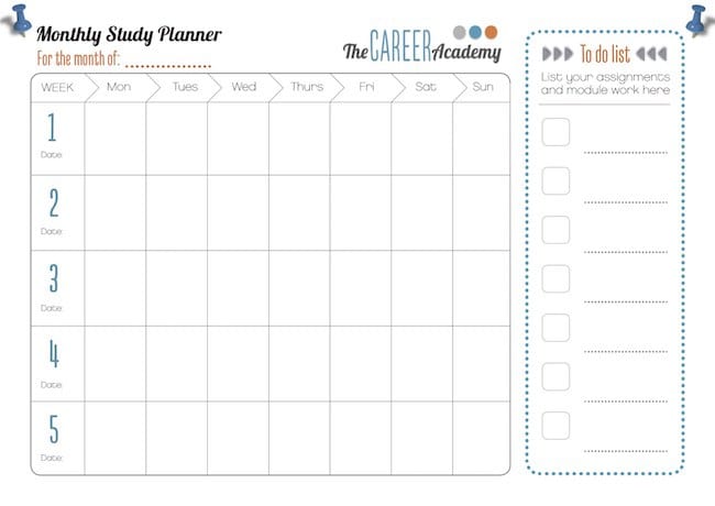 Monthly Study Planner Online Courses Australia With Certificates 