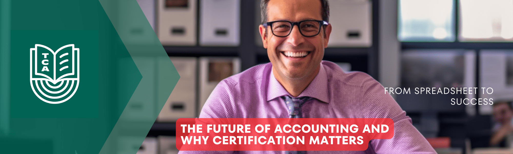 Promotional Image for a blog article titled 'The Future of Accounting in Australia: Why Certification Matters' featuring a modern tech design in green and orange.