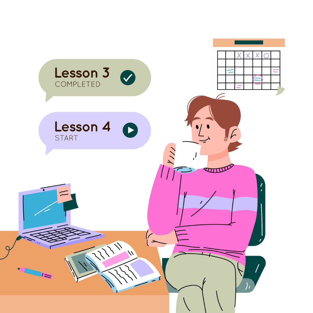Student restarting study with a plan